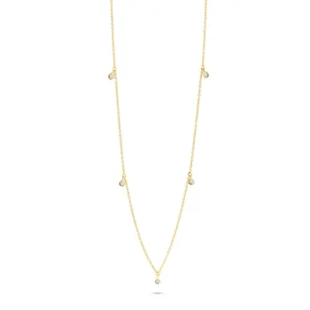 Symphony Halskette 45 cm - Sterlingsilber vergoldet - Zirkonia